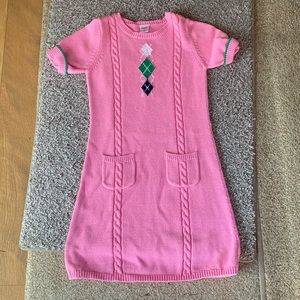 Gymboree Dress Pink Cotton Argyle Motif Sweater Dress